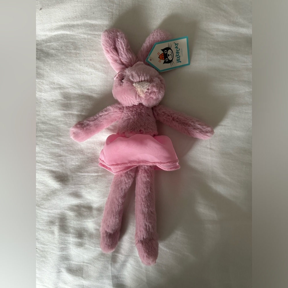 Small pink ballet bunny jelly cat with tutu tags still on